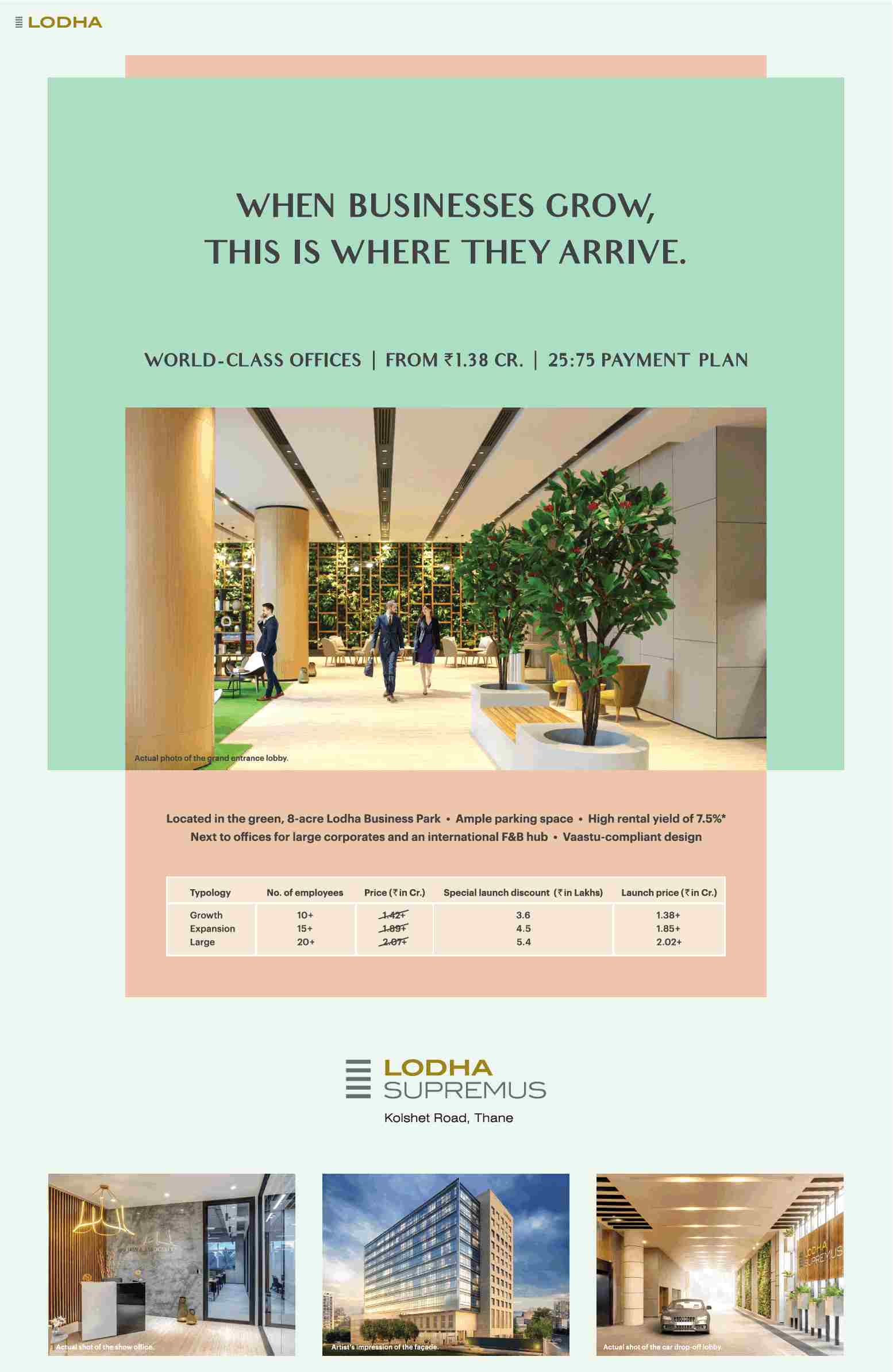 Book your space with 25:75 payment plan at Lodha Supremus in Powai, Mumbai Update